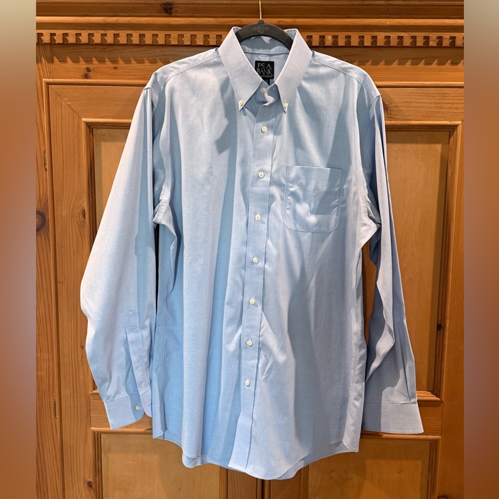 Jos. A. Bank Traveler Collection Tailored Fit Dress Shirt Original Blue 16.5-36